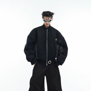 Premium textured suede jacket showcasing high-quality materials and modern streetwear aesthetic