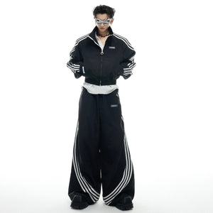 Side profile of vintage-inspired streetwear jacket showing tailored silhouette and urban edge