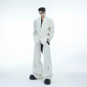 Clean back view of minimalist streetwear jacket showing quality stitching and contemporary silhouette