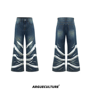 mesh-patchwork-denim-set-high-waist-straight-leg-pants-blue-shirt