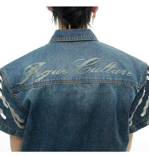 desc::mesh-patchwork-denim-set-high-waist-straight-leg-pants-detail-img-4