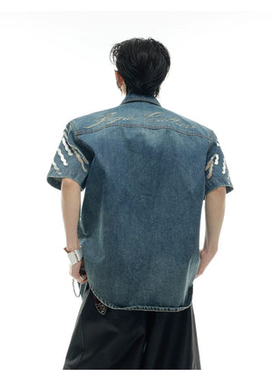 desc::mesh-patchwork-denim-set-high-waist-straight-leg-pants-detail-img-5