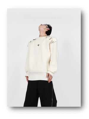 desc::metal-buckle-cutout-knit-sweater-streetwear-pullover-detail-img-13