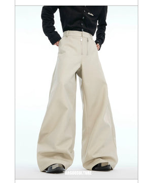 desc::metal-double-zipper-textured-straight-leg-street-trousers-detail-img-5