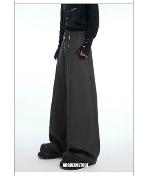 desc::metal-double-zipper-textured-straight-leg-street-trousers-detail-img-9