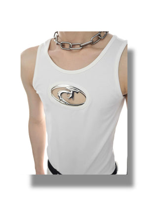 desc::metal-hollow-ribbed-tank-top-cyberpunk-sleeveless-vest-detail-img-8
