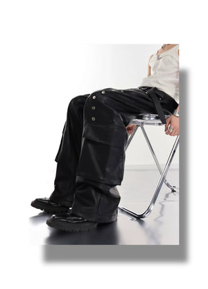 desc::metal-studded-cargo-leather-pants-wide-leg-streetwear-detail-img-1