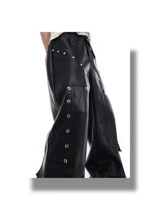 desc::metal-studded-cargo-leather-pants-wide-leg-streetwear-detail-img-8