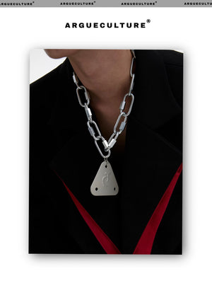 desc::metal-triangle-pendant-punk-heavy-industrial-necklace-detail-img-3