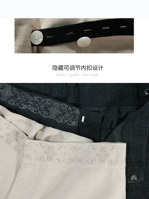 Micro-Flare Jacquard Waistband Tailored Trousers - main image 3