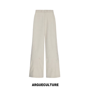 Micro-Flare Jacquard Waistband Tailored Trousers - Khaki