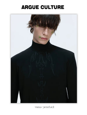 desc::mock-neck-spine-embroidery-long-sleeve-streetwear-tee-detail-img-4