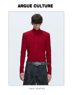 desc::mock-neck-spine-embroidery-long-sleeve-streetwear-tee-detail-img-7