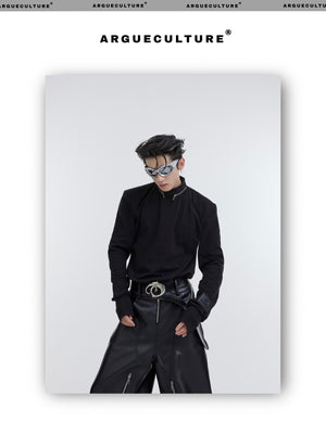 desc::mock-neck-zip-padded-undershirt-slim-streetwear-top-detail-img-8