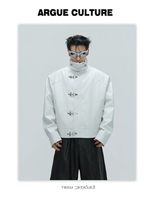 desc::ostrich-leather-texture-jacket-with-airplane-buckles-detail-img-5