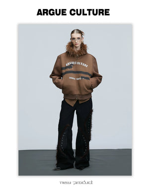 desc::oversized-dachshund-fur-collar-zip-up-hoodie-for-men-detail-img-11