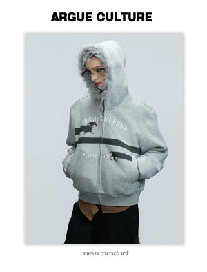 desc::oversized-dachshund-fur-collar-zip-up-hoodie-for-men-detail-img-12