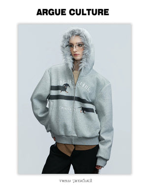 desc::oversized-dachshund-fur-collar-zip-up-hoodie-for-men-detail-img-15