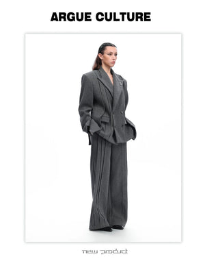 desc::oversized-deconstructed-wool-blazer-set-with-cinched-waist-detail-img-14