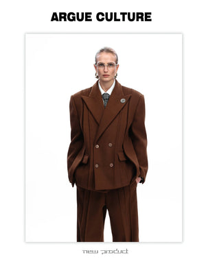 desc::oversized-deconstructed-wool-blazer-set-with-cinched-waist-detail-img-2