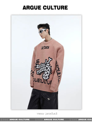 desc::oversized-dragon-shimmer-knit-sweater-streetwear-pullover-detail-img-5