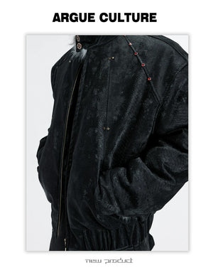 desc::oversized-faux-leather-fur-jacket-goth-streetwear-coat-detail-img-3