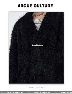 desc::oversized-faux-mink-v-neck-sweater-mens-streetwear-detail-img-7