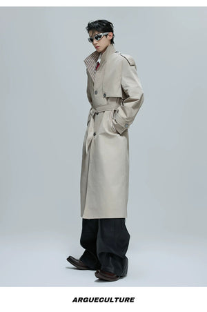 desc::oversized-stripe-patchwork-trench-coat-streetwear-long-jacket-detail-img-13