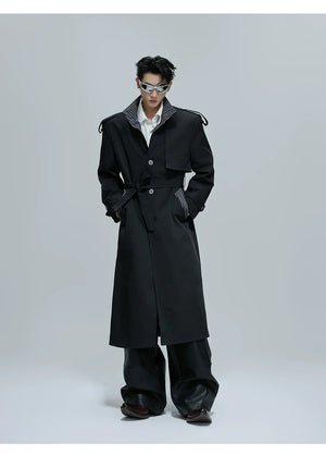 desc::oversized-stripe-patchwork-trench-coat-streetwear-long-jacket-detail-img-4