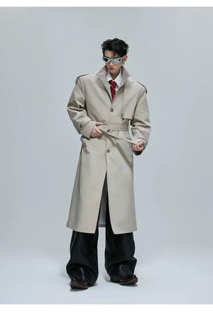 desc::oversized-stripe-patchwork-trench-coat-streetwear-long-jacket-detail-img-5