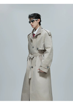 desc::oversized-stripe-patchwork-trench-coat-streetwear-long-jacket-detail-img-6