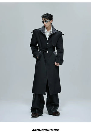 desc::oversized-stripe-patchwork-trench-coat-streetwear-long-jacket-detail-img-8