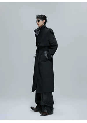 desc::oversized-stripe-patchwork-trench-coat-streetwear-long-jacket-detail-img-9