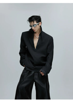 desc::oversized-striped-faux-two-piece-blazer-jacket-detail-img-4