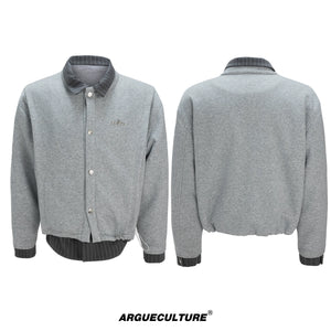 oversized-striped-faux-two-piece-streetwear-cardigan-gray-top