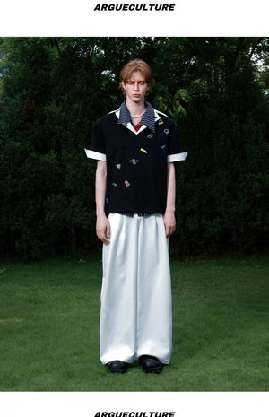 desc::oversized-v-neck-faux-two-piece-graphic-sticker-polo-tee-detail-img-11