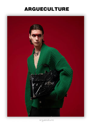 desc::oversized-v-neck-knit-cardigan-with-metal-buttons-detail-img-3