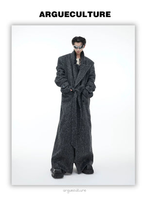 desc::oversized-woolen-trench-coat-unisex-belted-overcoat-detail-img-6