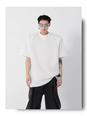 desc::padded-shoulder-metal-bead-boxy-tee-unisex-streetwear-detail-img-4