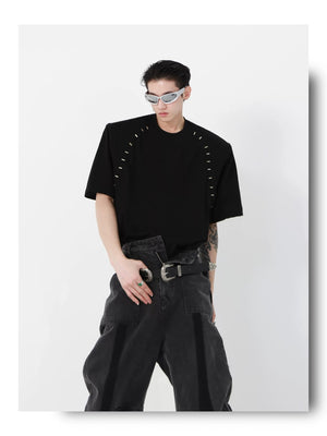 desc::padded-shoulder-metal-bead-boxy-tee-unisex-streetwear-detail-img-7