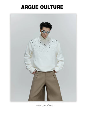 desc::pearl-cable-knit-turtleneck-heavyweight-loose-sweater-detail-img-7