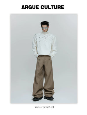 desc::pearl-cable-knit-turtleneck-heavyweight-loose-sweater-detail-img-8