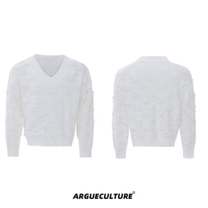 pearl-embellished-v-neck-deconstructed-knit-sweater-black