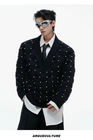 desc::pearl-embellished-v-neck-deconstructed-knit-sweater-detail-img-11