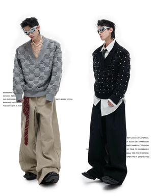 desc::pearl-embellished-v-neck-deconstructed-knit-sweater-detail-img-3