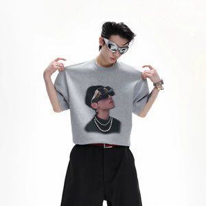 Back view of streetwear t-shirt with bold culture typography