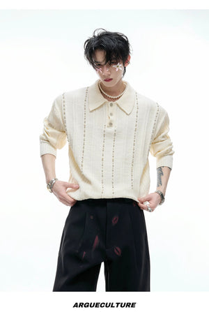 desc::pearl-rivet-ribbed-knit-polo-slim-fit-urban-long-sleeve-detail-img-12