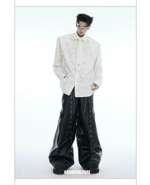 desc::pearl-tie-patchwork-shoulder-pad-shirt-oversized-detail-img-12