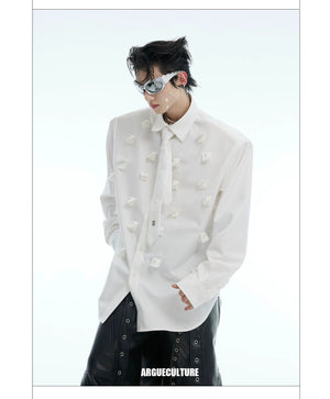 desc::pearl-tie-patchwork-shoulder-pad-shirt-oversized-detail-img-7