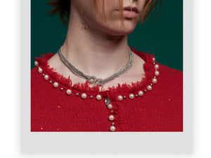 desc::pearl-trim-glitter-knit-jacket-loose-street-cardigan-detail-img-1